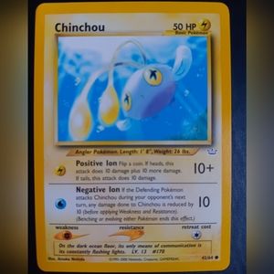 Chinchou Pokemon Card - Neo Revelation - NO. 42/64 Common Non-Holo